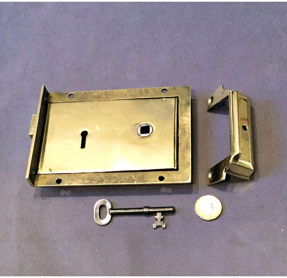 Hills Patent Reversible Brass Rim Lock, 2 matching available — view 2
