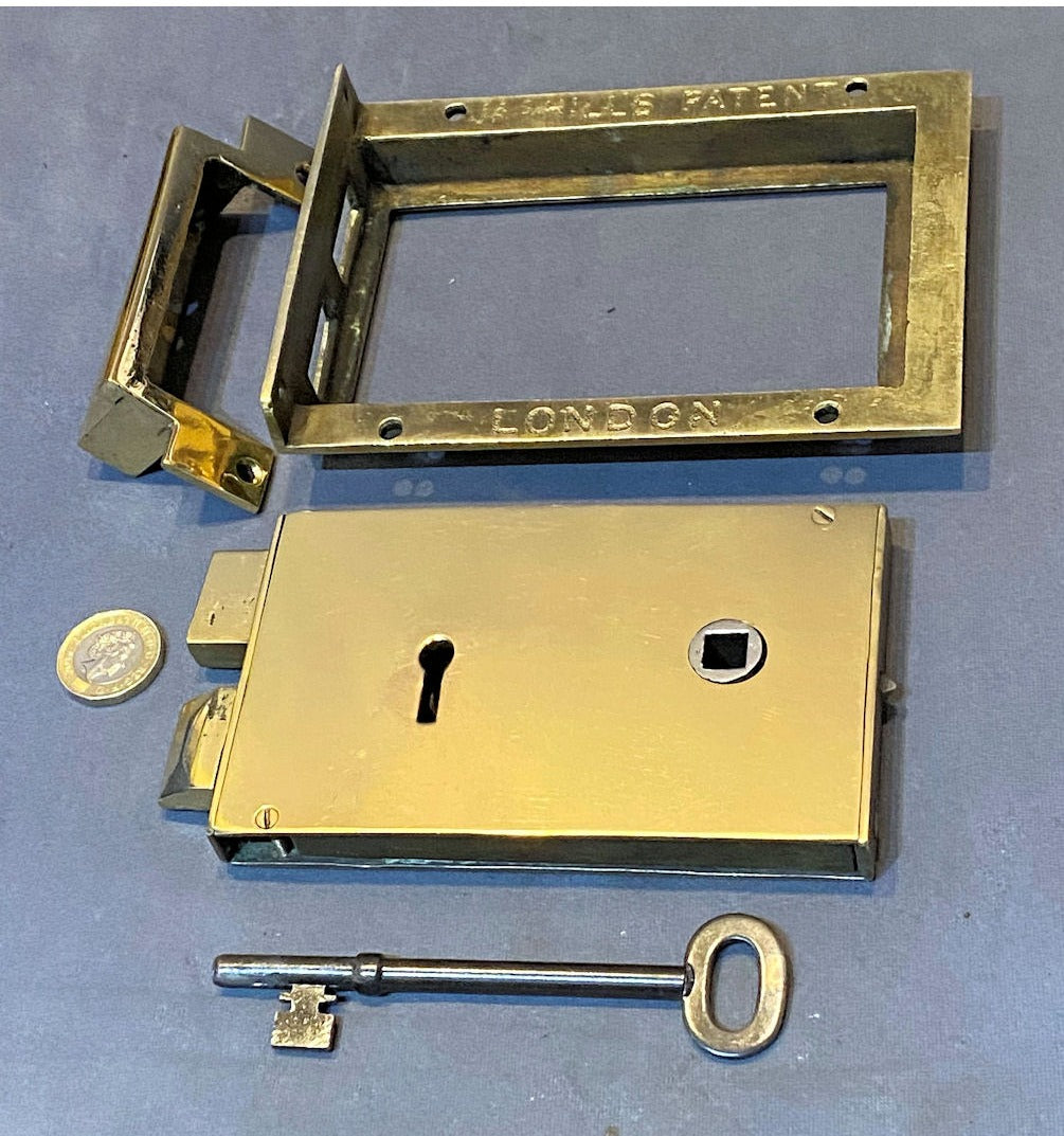Hills Patent Reversible Brass Rim Lock, 2 matching available — view 4