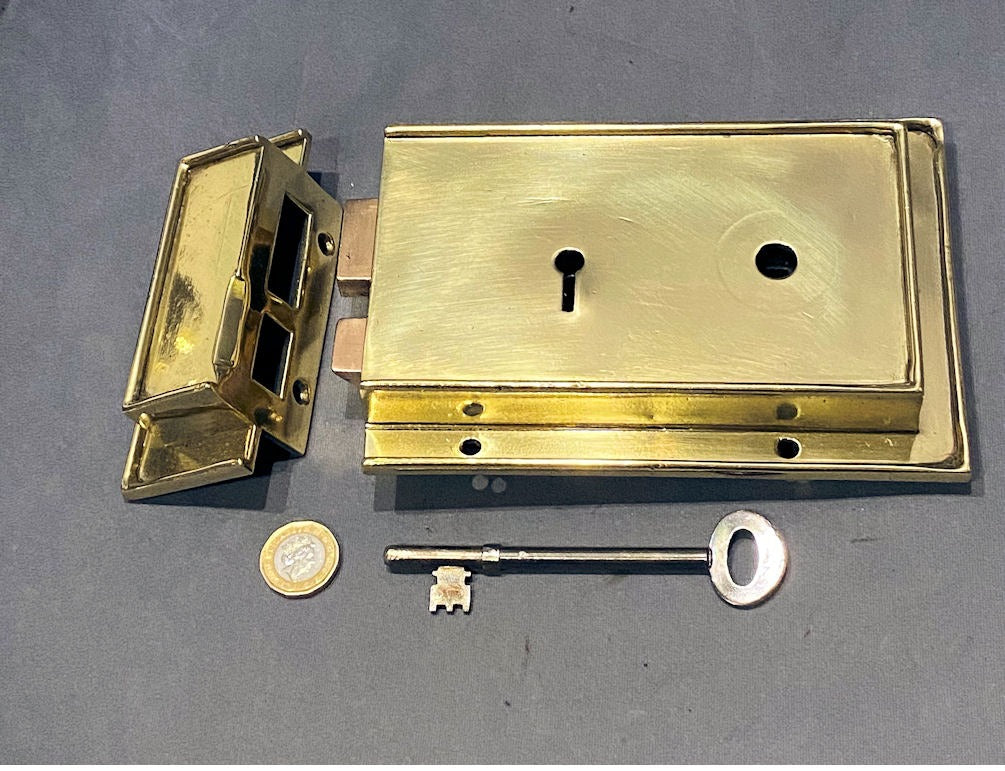 Hobbs & Co Brass Rim Lock — Brass, circa 1900