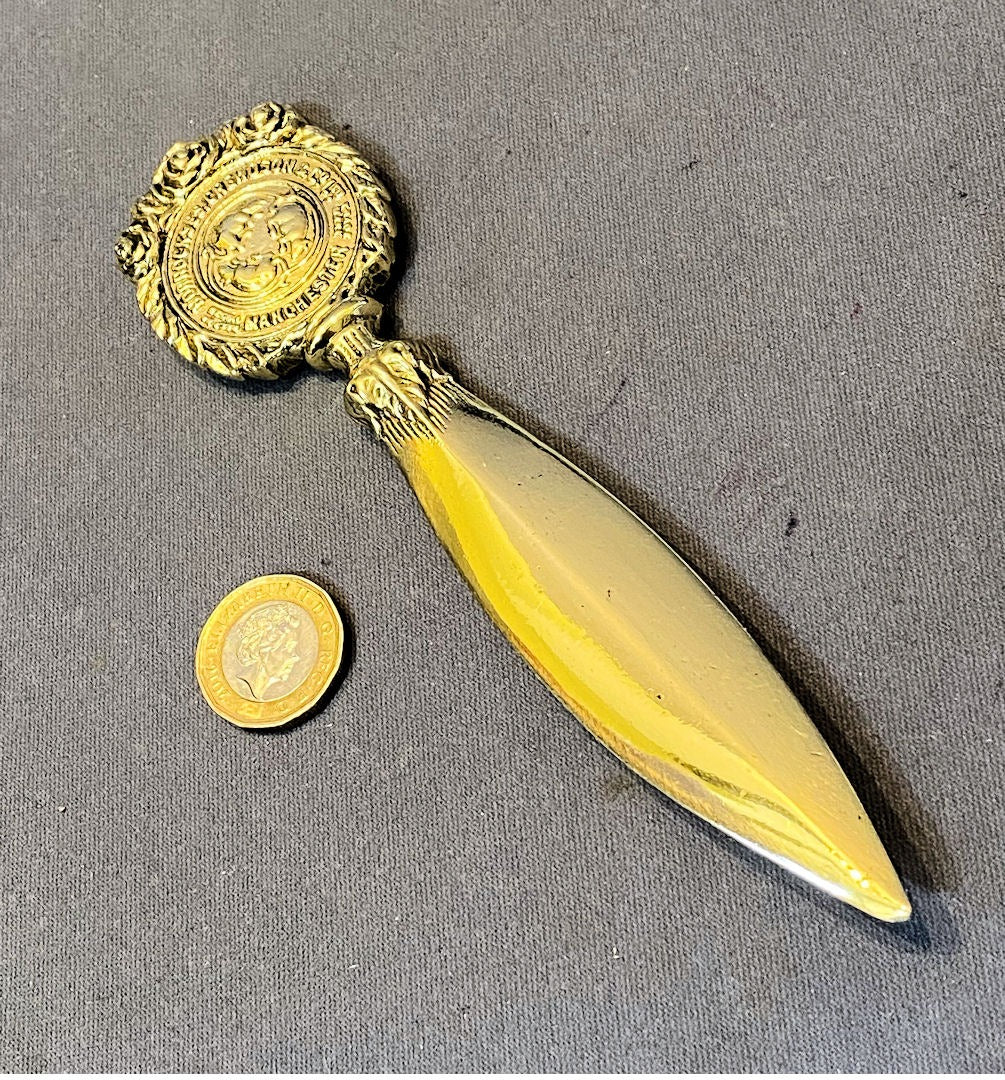 Horrockses Crewdson Brass Letter Opener — Brass, late 19th century