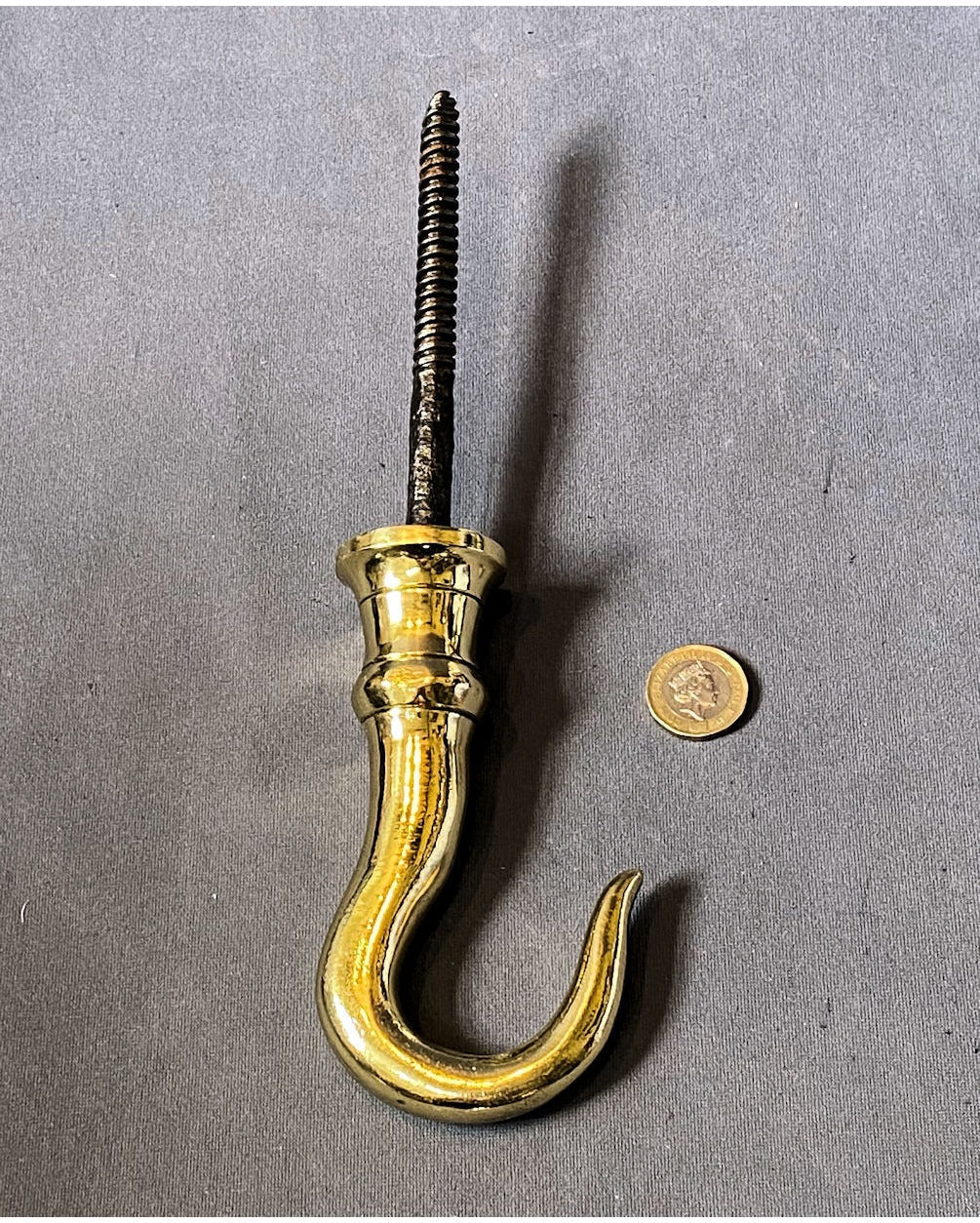 Huge Brass Chandelier Hook — view 2