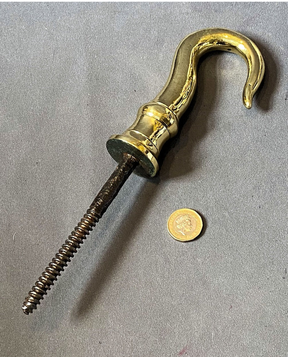 Huge Brass Chandelier Hook — view 3