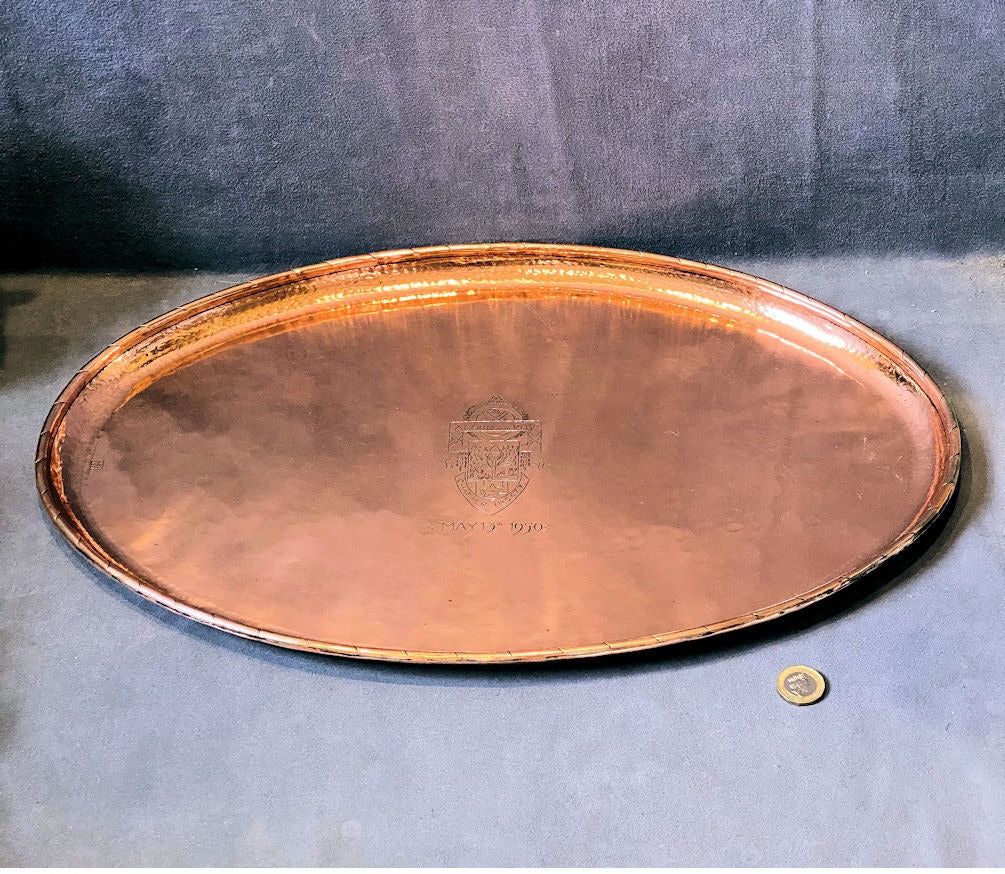 Hugh Wallis Oval Copper Tray — Copper, 1920's