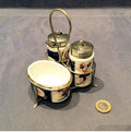 Imari Pattern 3 Piece Cruet Set — Ceramic, late 19th century