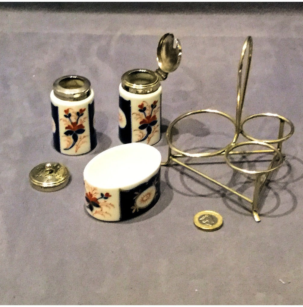 Imari Pattern 3 Piece Cruet Set — view 3