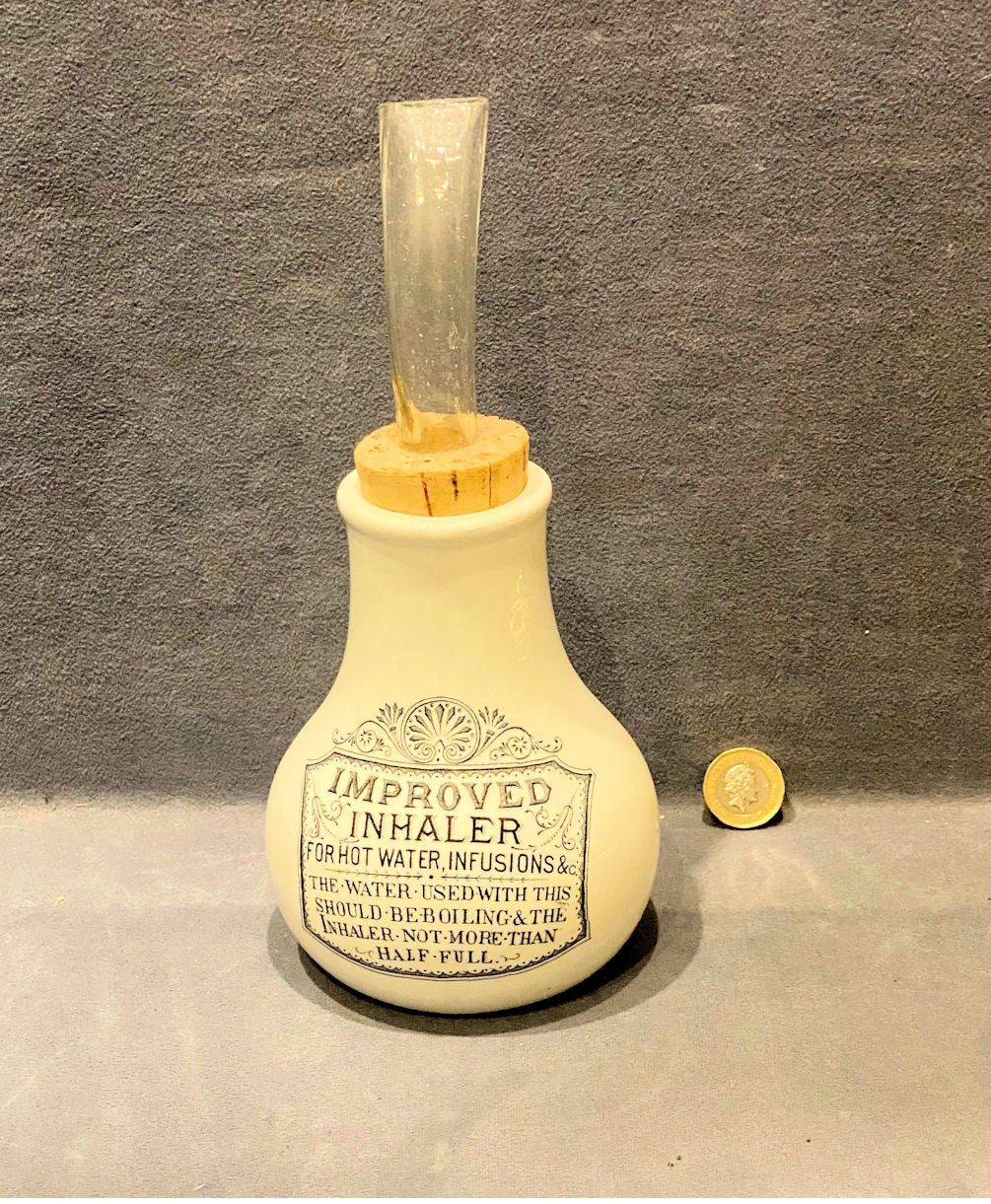 Improved Inhaler with Glass Tube — Glass, 1920's