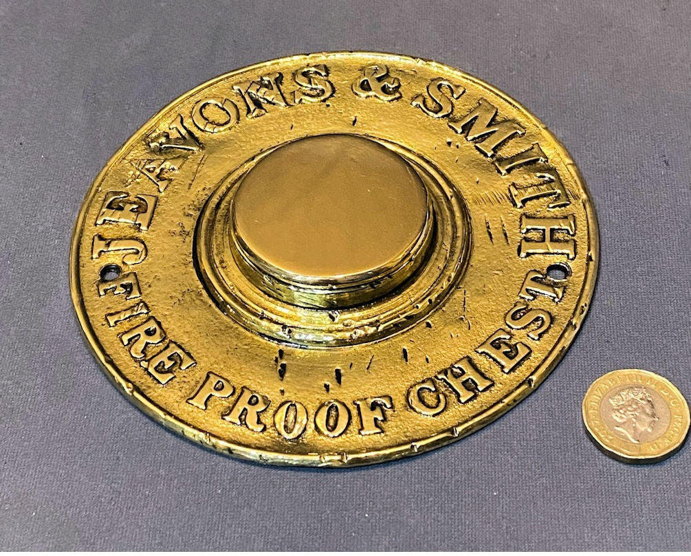 J. E Avons & Smith Brass Safe Plate — Brass, late 19th century