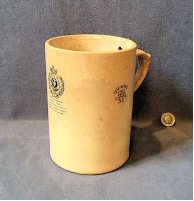 J.Tams Quart Ale Measure — Ceramic, late 19th century