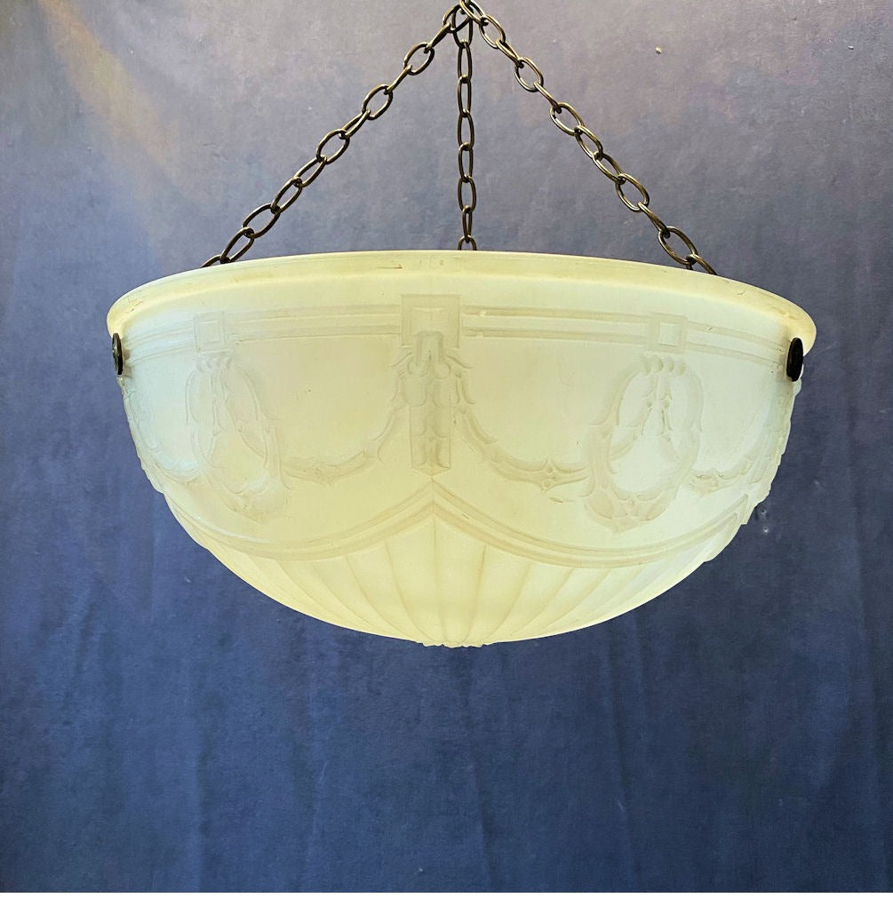 Jefferson Bowl Electric Light Fitting — Bronze, 1920's