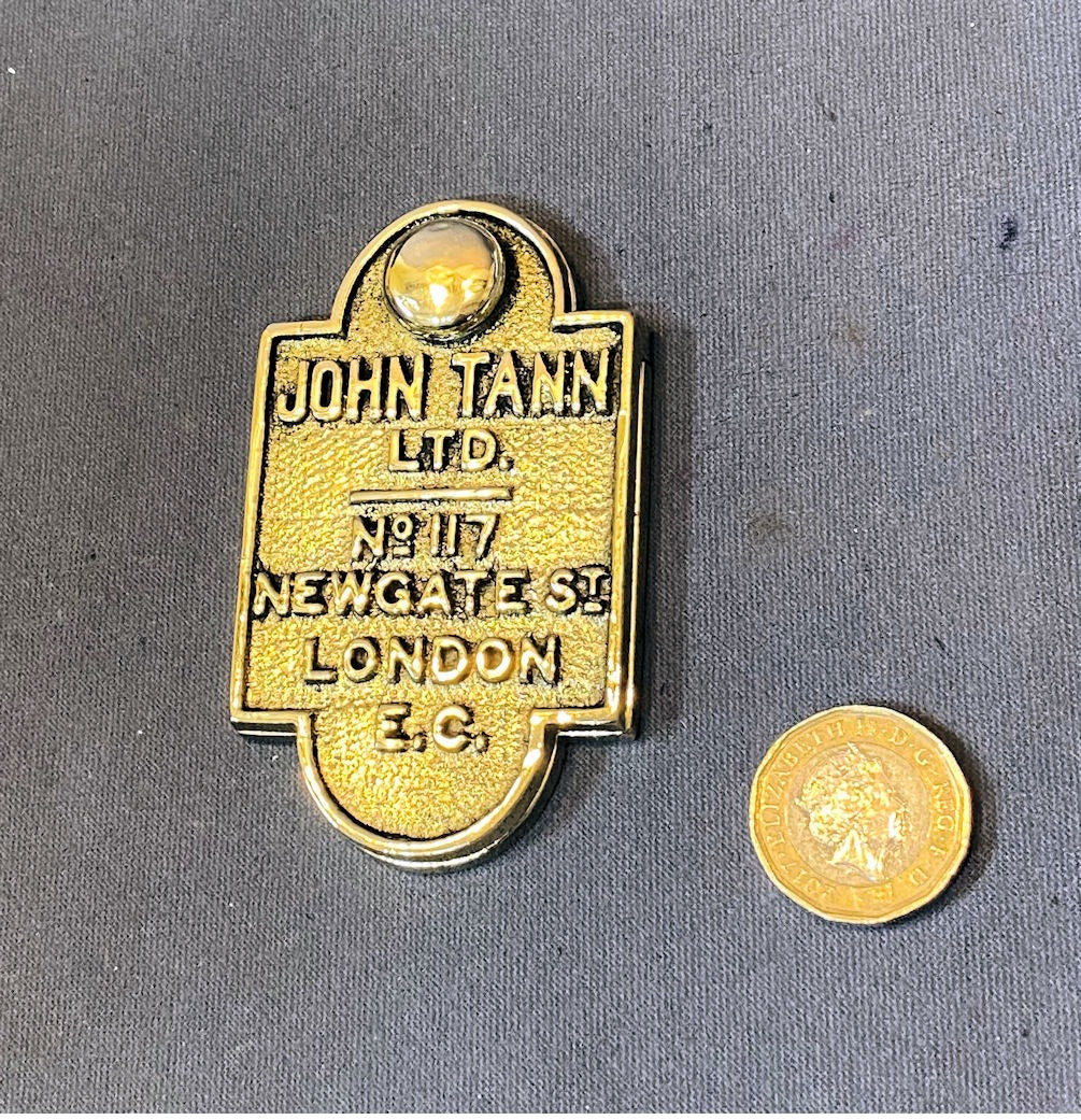 John Tann Safe Keyhole Cover — Brass, late 19th century