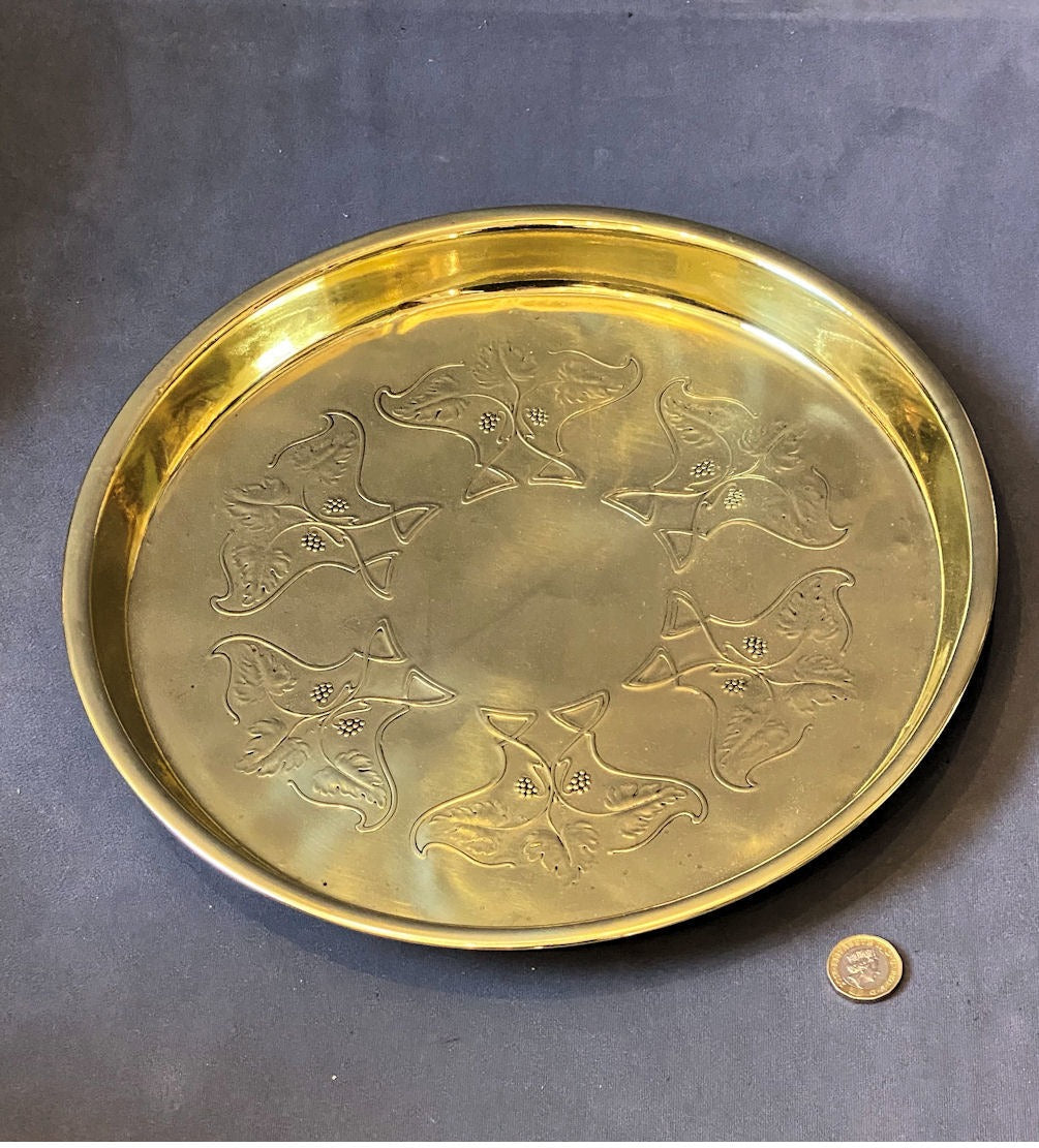 JS&S Brass Drinks Tray — Brass, 1920's