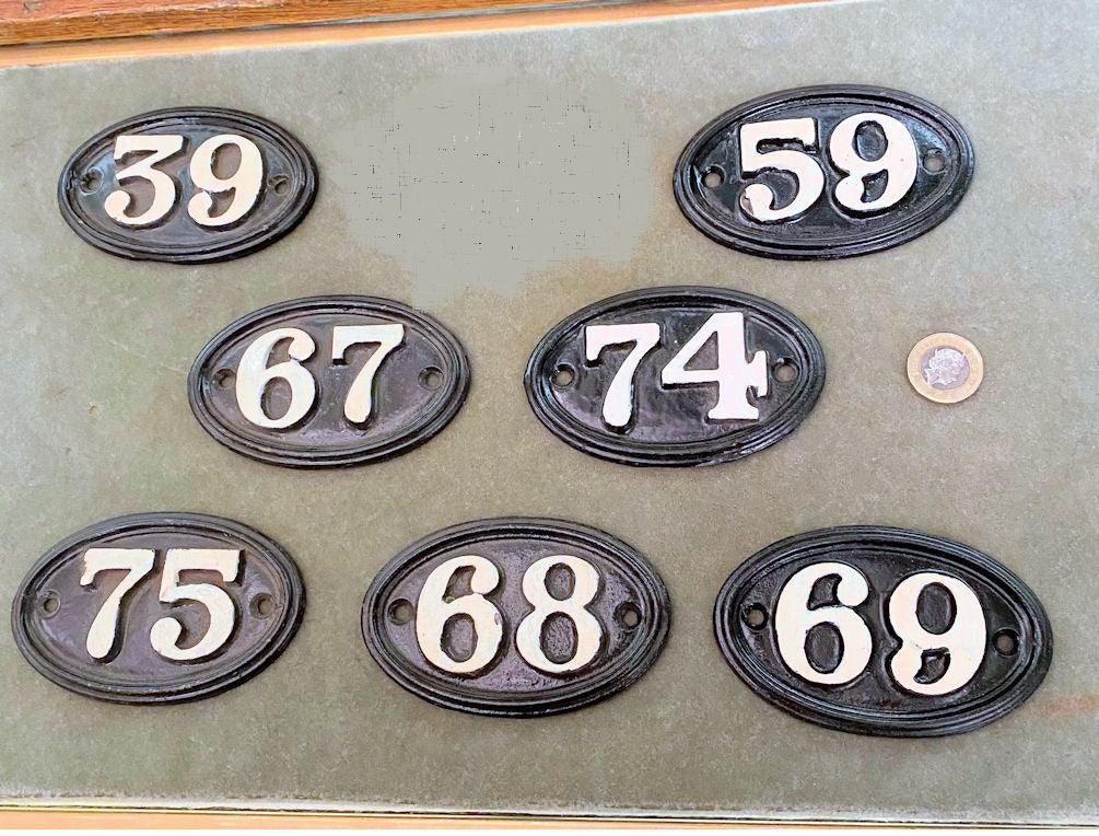 Kenrick Cast Iron House Numbers, 7 available — Cast iron, 1920's