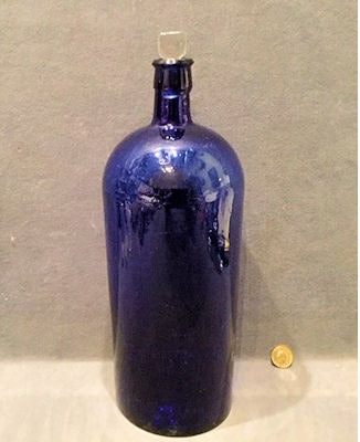Large Blue Glass Chemist Jar — Glass, circa 1900