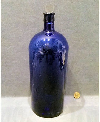 Large Blue Glass Chemist Jar — view 2