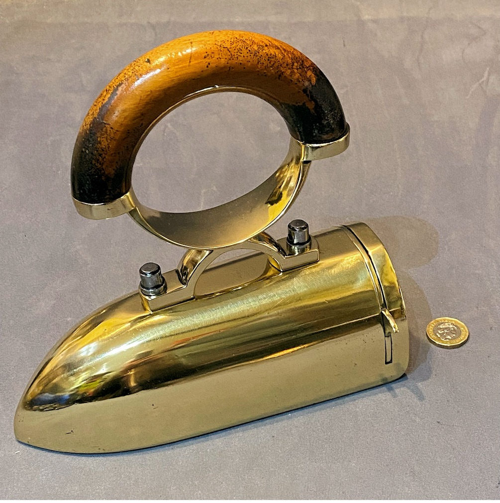 Large Brass Box Iron — Brass, late 19th century