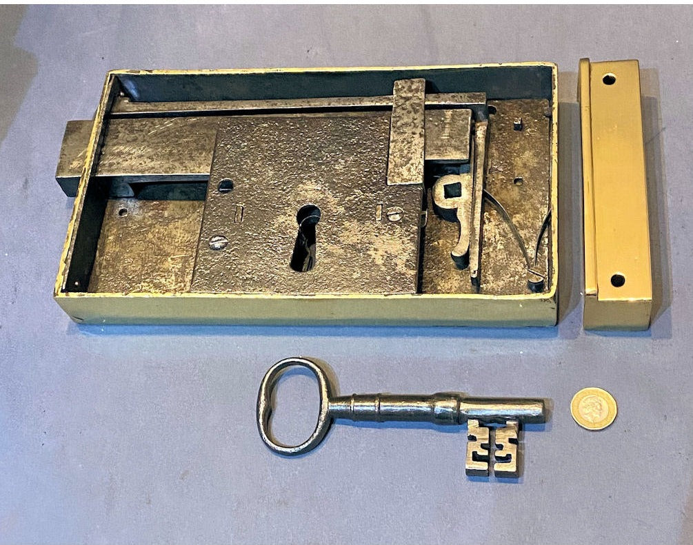 Large Brass Rim Lock — view 2