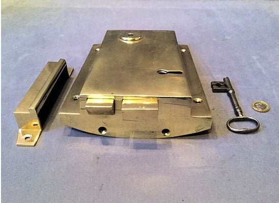 Large Brass Rim Lock — view 3