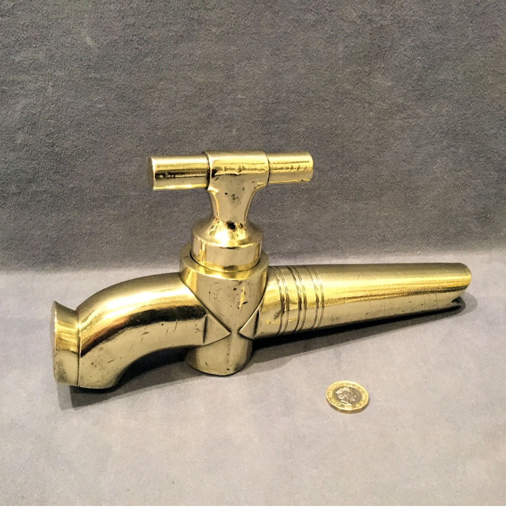 Large Brass Wine Vat Tap — Brass, late 19th century