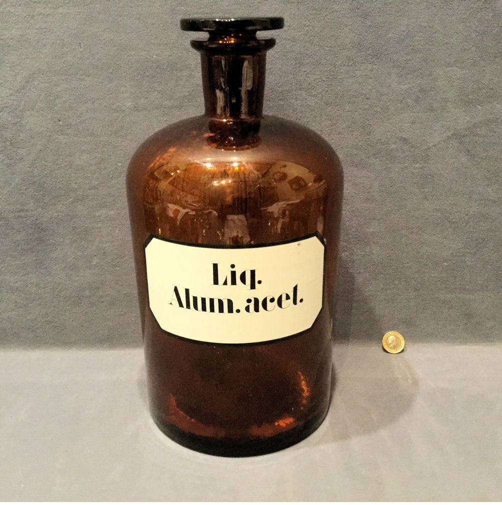 Large Brown Glass Chemist Jar — Glass, 1940's
