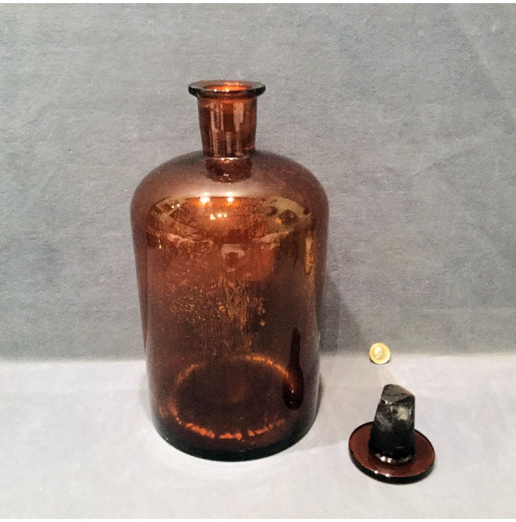 Large Brown Glass Chemist Jar — view 2