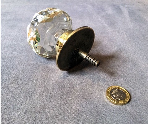 Large Cut Glass Cupboard Knob — view 2