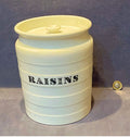 Large Minton Raisins Jar — Ceramic, late 19th century