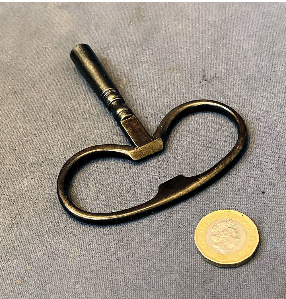 Larger Steel Clock Key — view 2