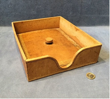 Leather Covered Filing Tray — Leather