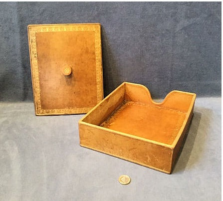 Leather Covered Filing Tray — view 3