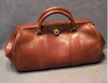 Leather Gladstone Bag — Leather, 1920's