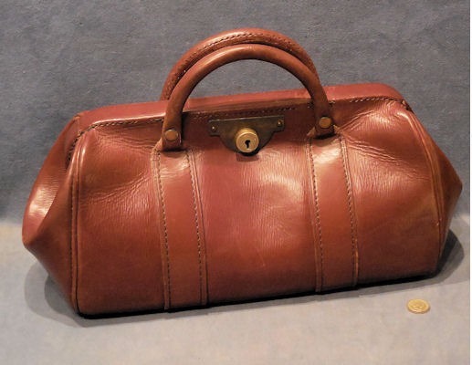 Leather Gladstone Bag — Leather, 1920's