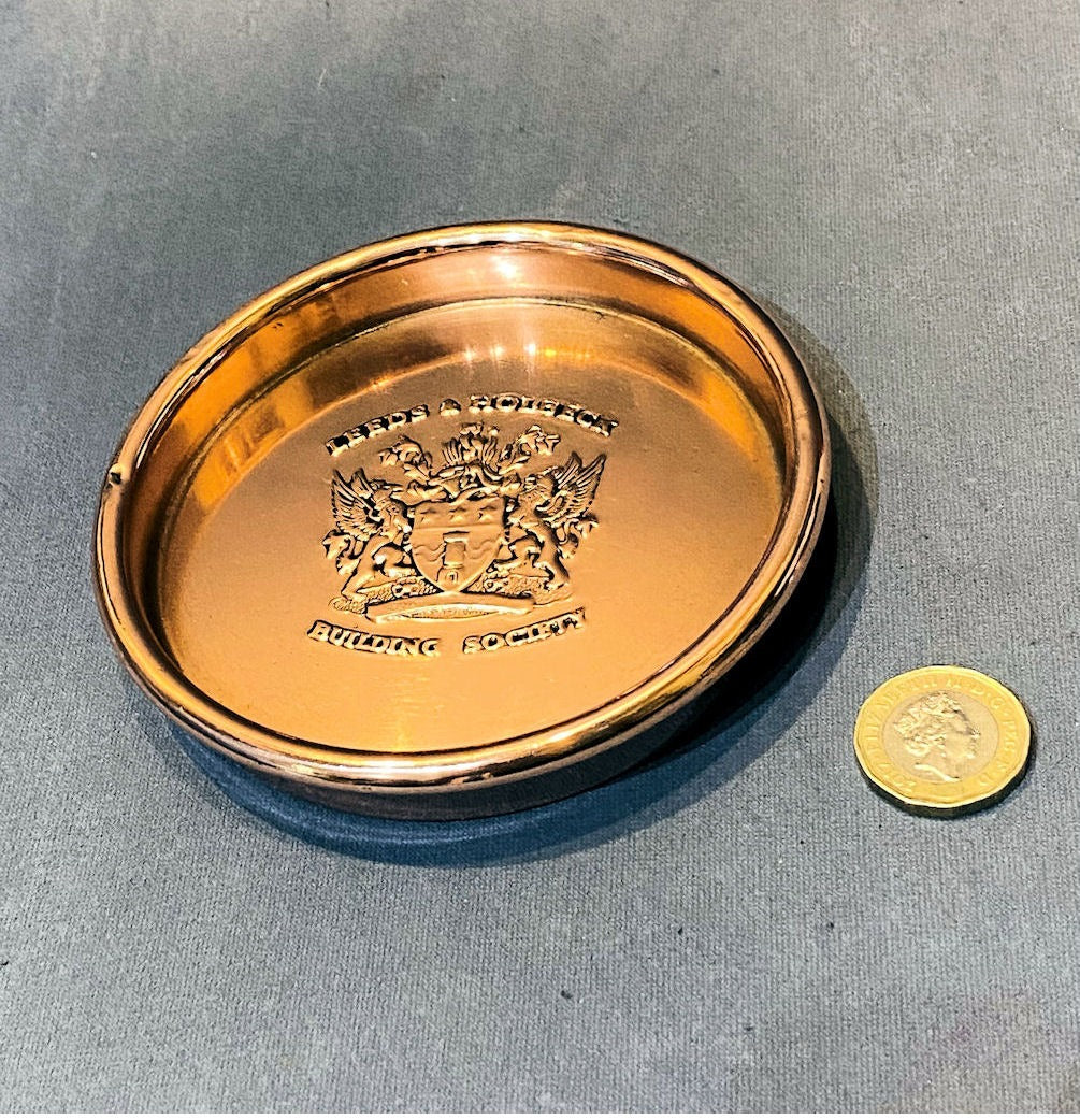 Leeds & Holbeck Building Society Copper Pin Tray — Copper, 1920's