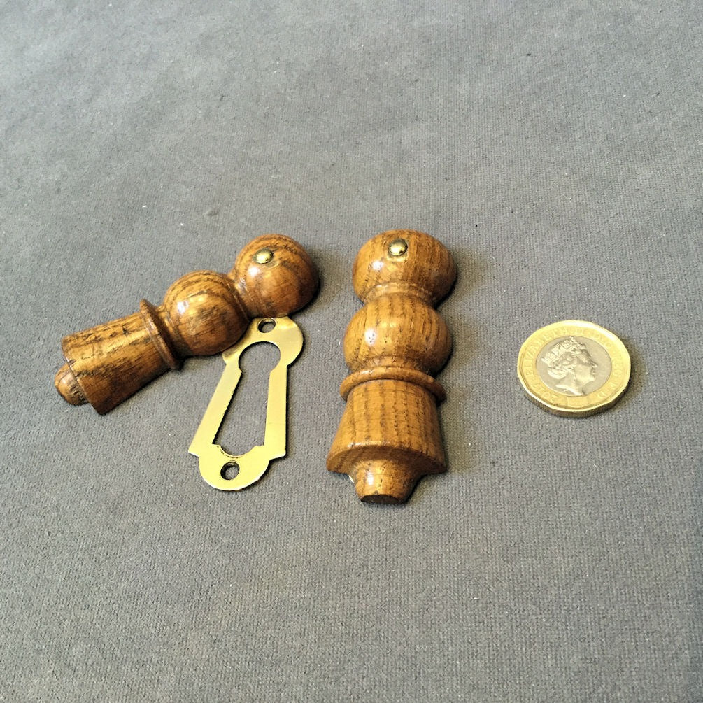 Light Oak Keyhole Covers, 3 available — Oak, late 19th century