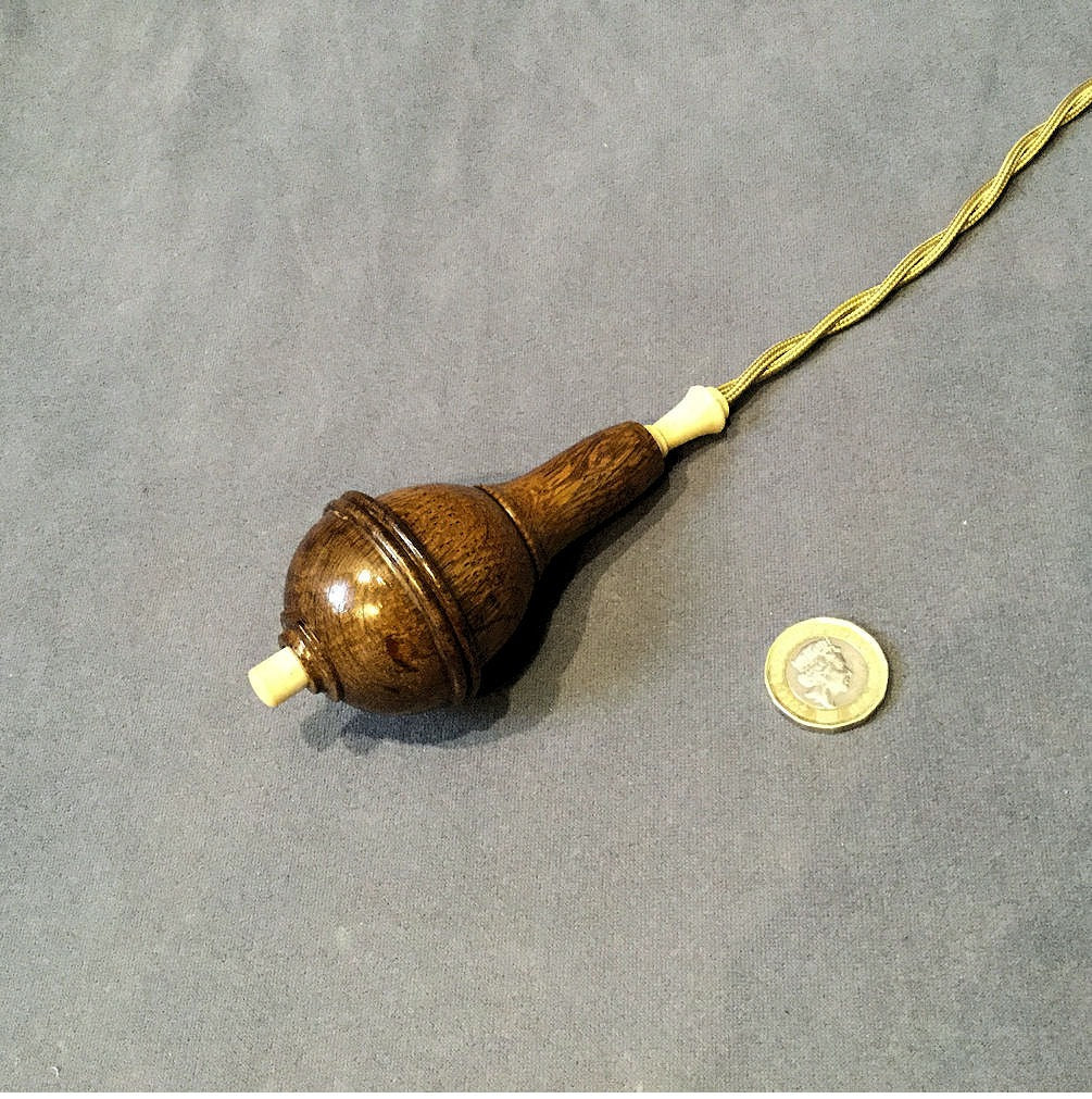 Light Oak Pendant Electric Bell Push — Oak, 1920's
