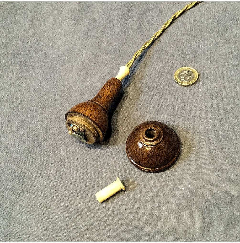 Light Oak Pendant Electric Bell Push — view 2
