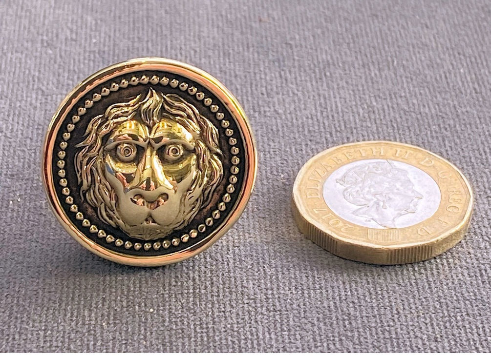 Lion Brass Cupboard Knob — Brass, late 19th century