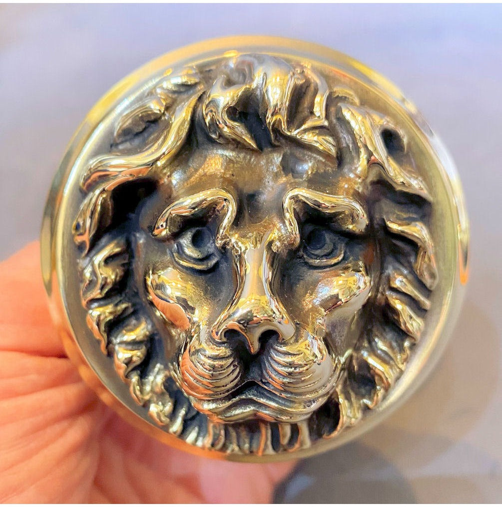 Lion Mask Brass Door Pull Knob — view 2