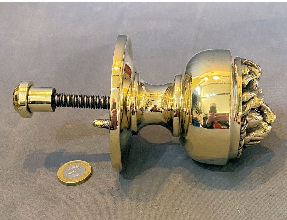 Lion Mask Brass Door Pull Knob — view 5