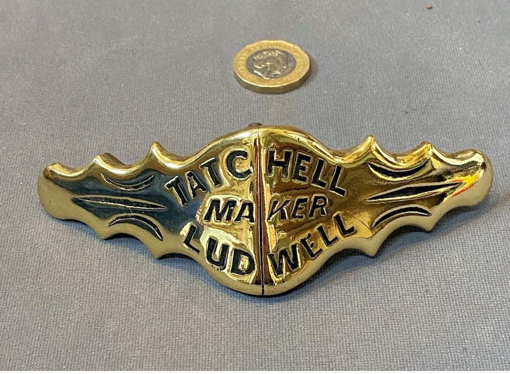 Ludwell Saddler's Brass Name Plate — Brass, late 19th century