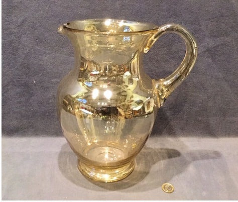 Lustre on Clear Glass Ewer and Basin — view 2