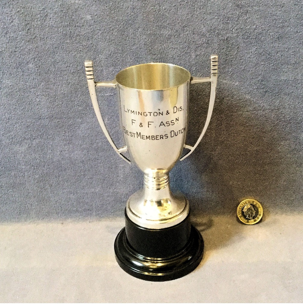 Lymington F & F Assocation Trophy — Silver plate, 1940's