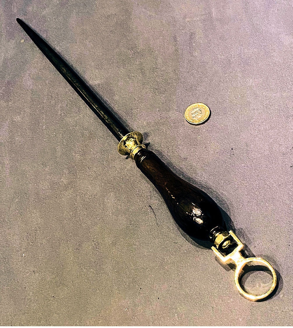 Mahogany Handled Butchers Steel — Mahogany, late 19th century