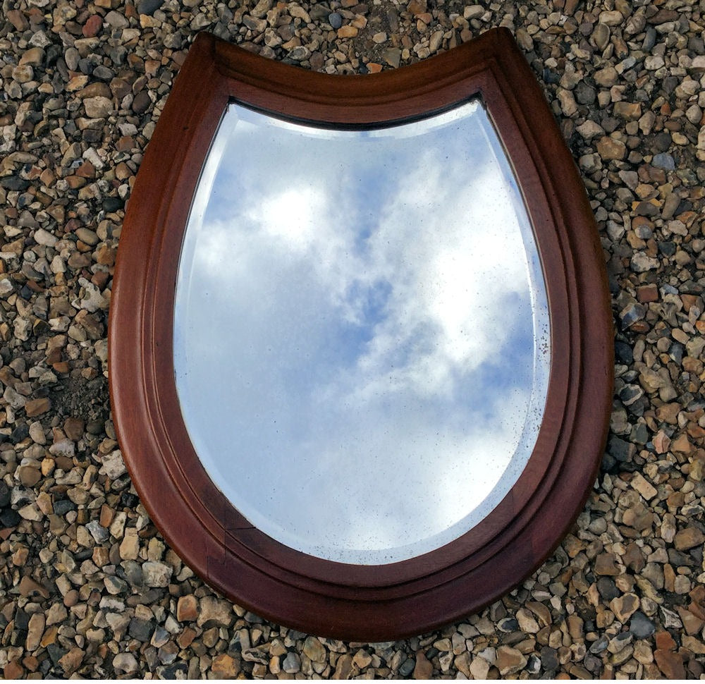 Mahogany Horseshoe Wall Mirror — Mahogany, late 19th century