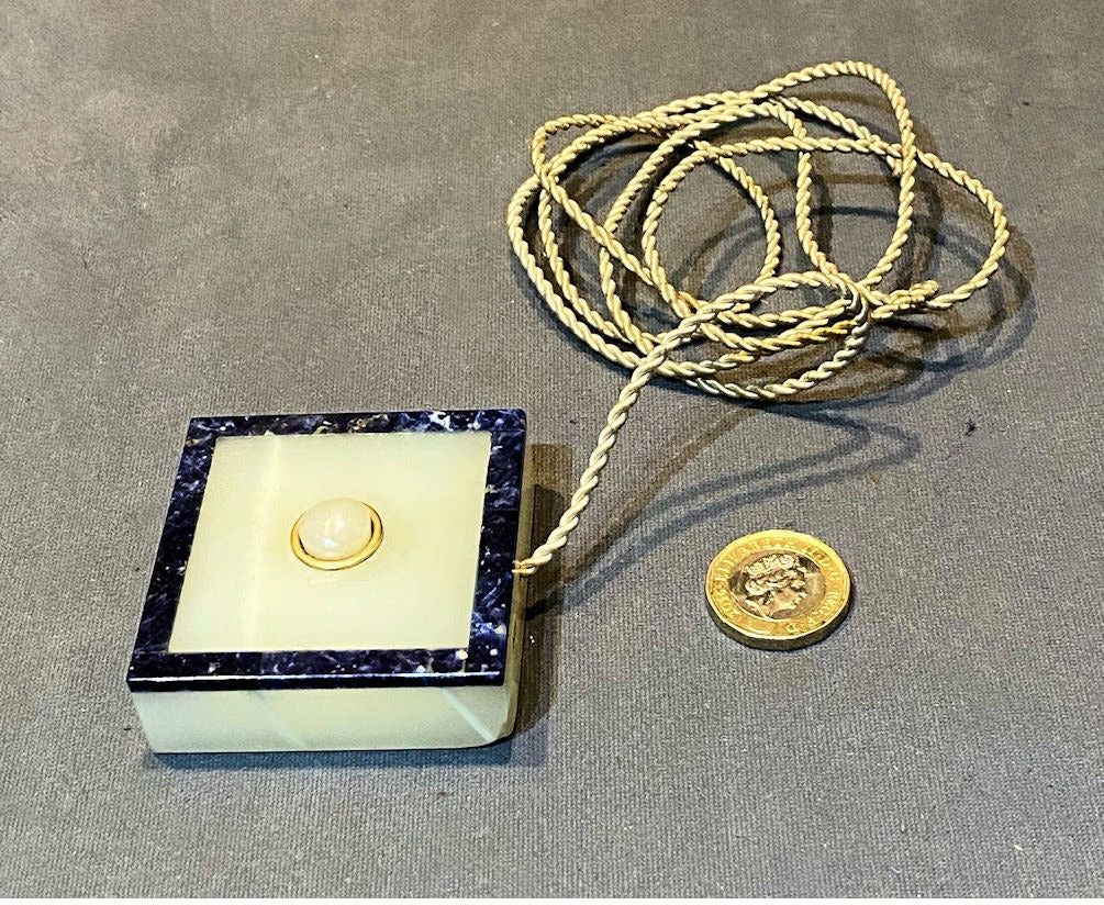 Marble & Lapis Lazuli Interior Electric Bell Press — 1920's