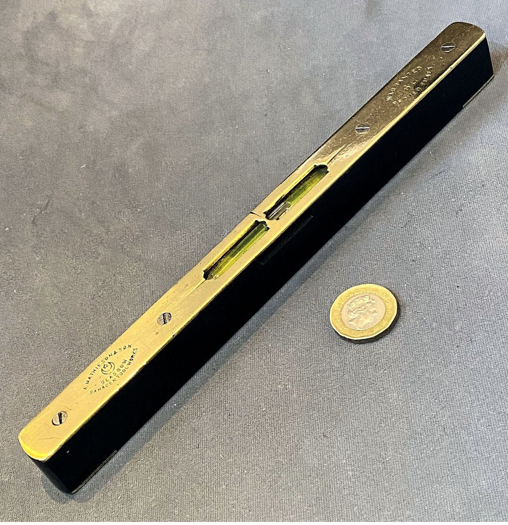 Mathieson of Glasgow Ebony Spirit Level — Brass, late 19th century