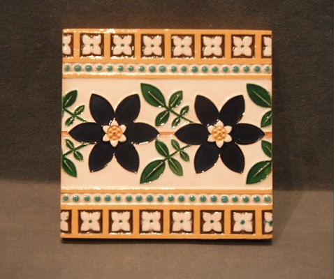 Minton Majolica Tile, 7 available — late 19th century