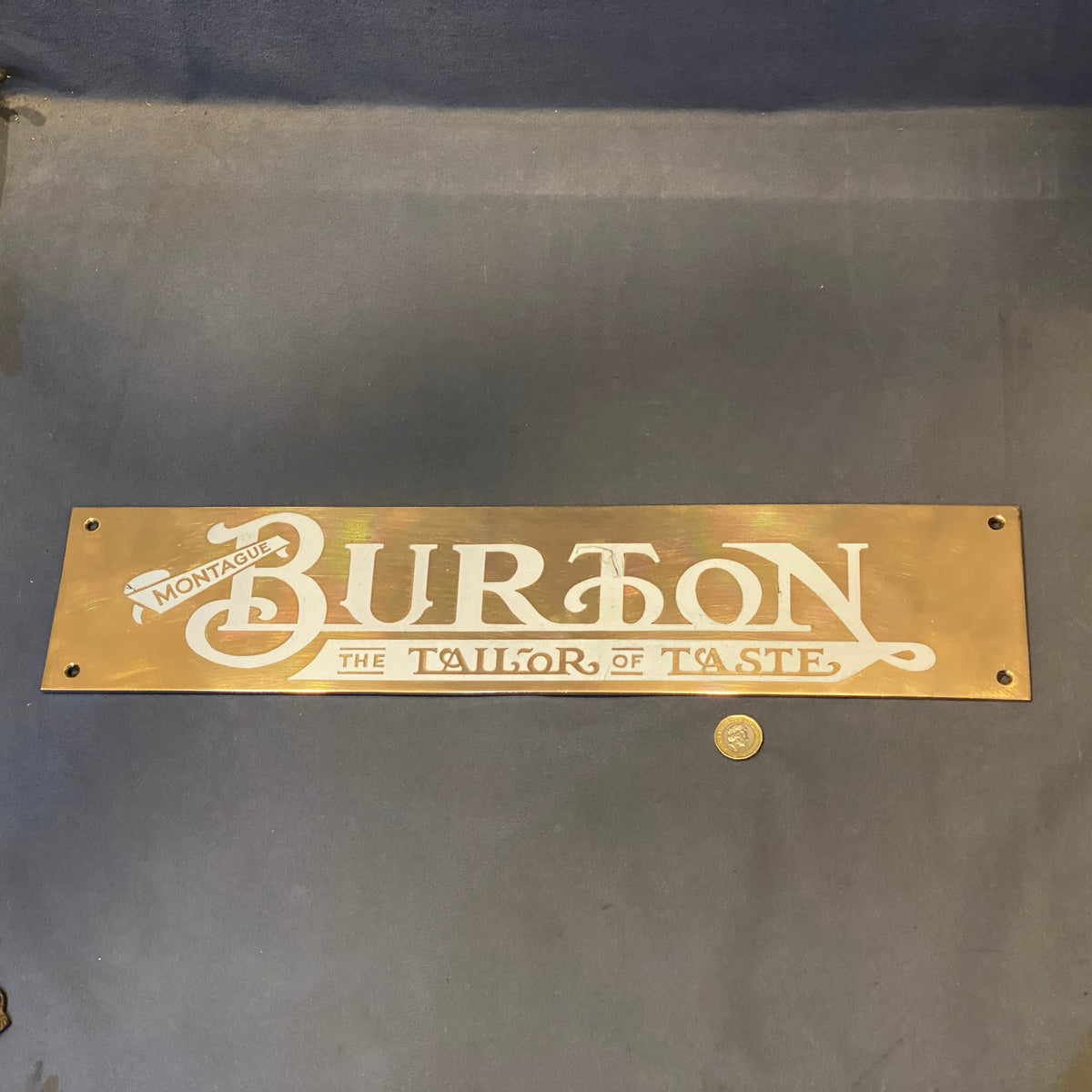 Montague Burton Brass Shop Name Plaque