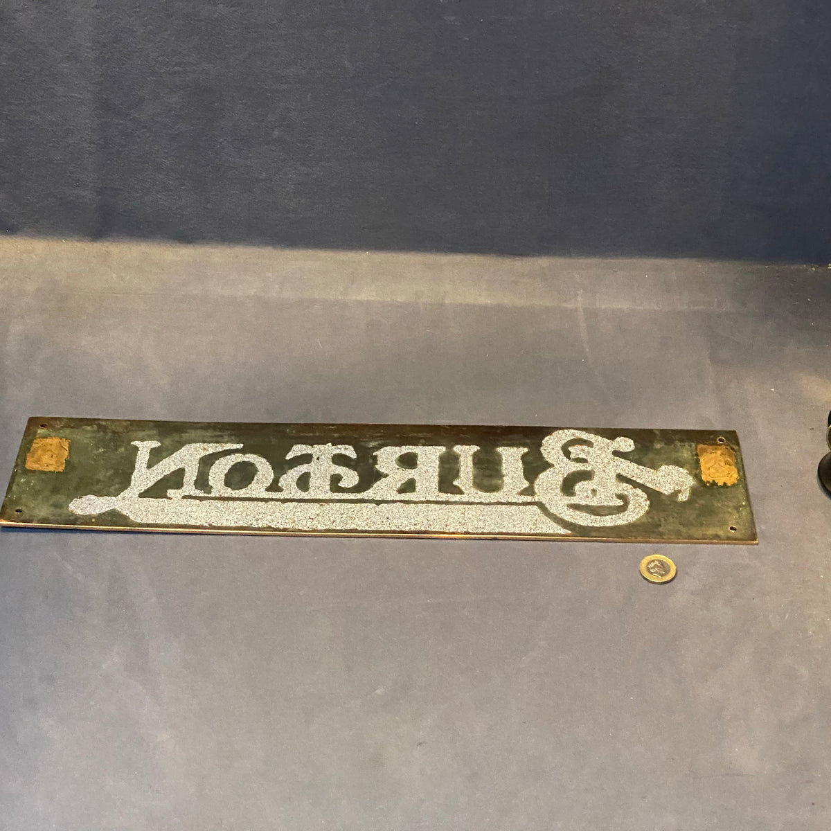 Montague Burton Brass Shop Name Plaque
