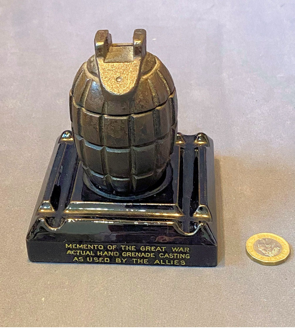 Mounted Hand Grenade Inkwell — Ceramic, 1915