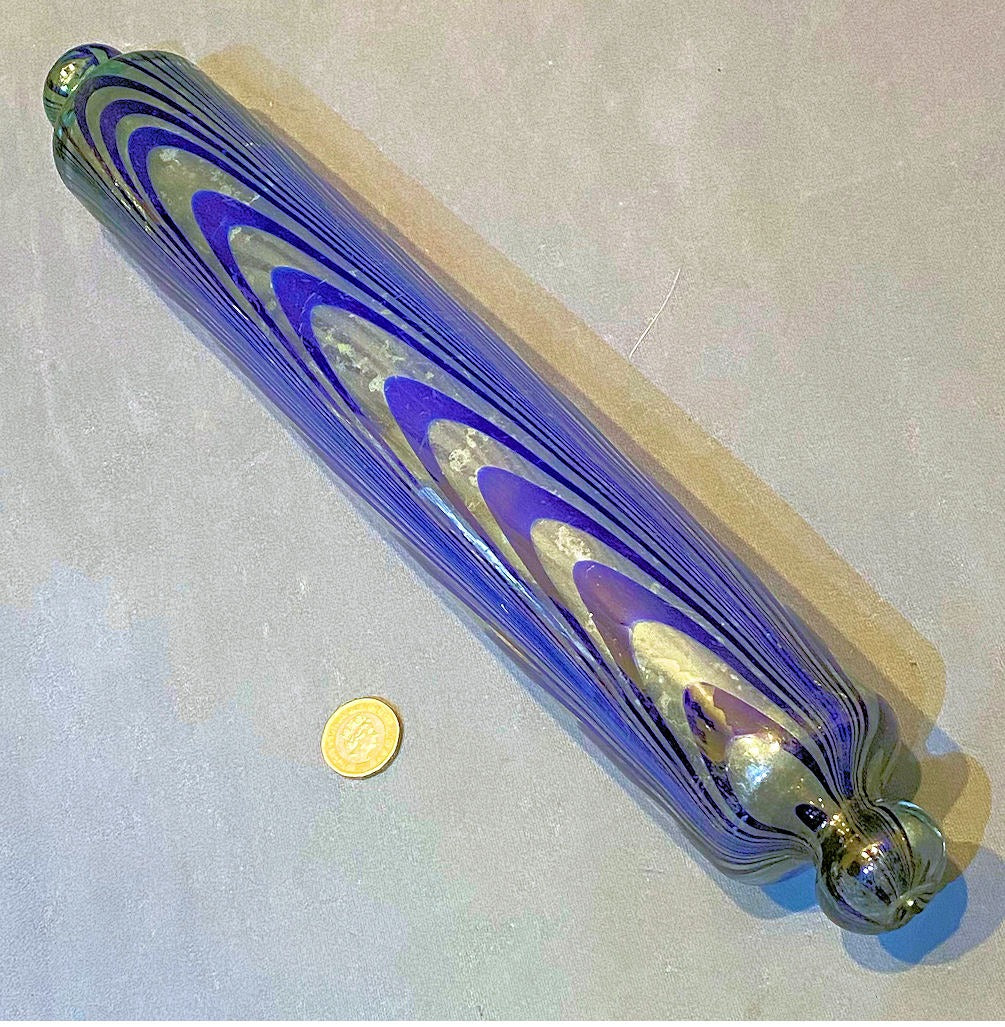 Nailsea Glass Rolling Pin — Glass, late 19th century